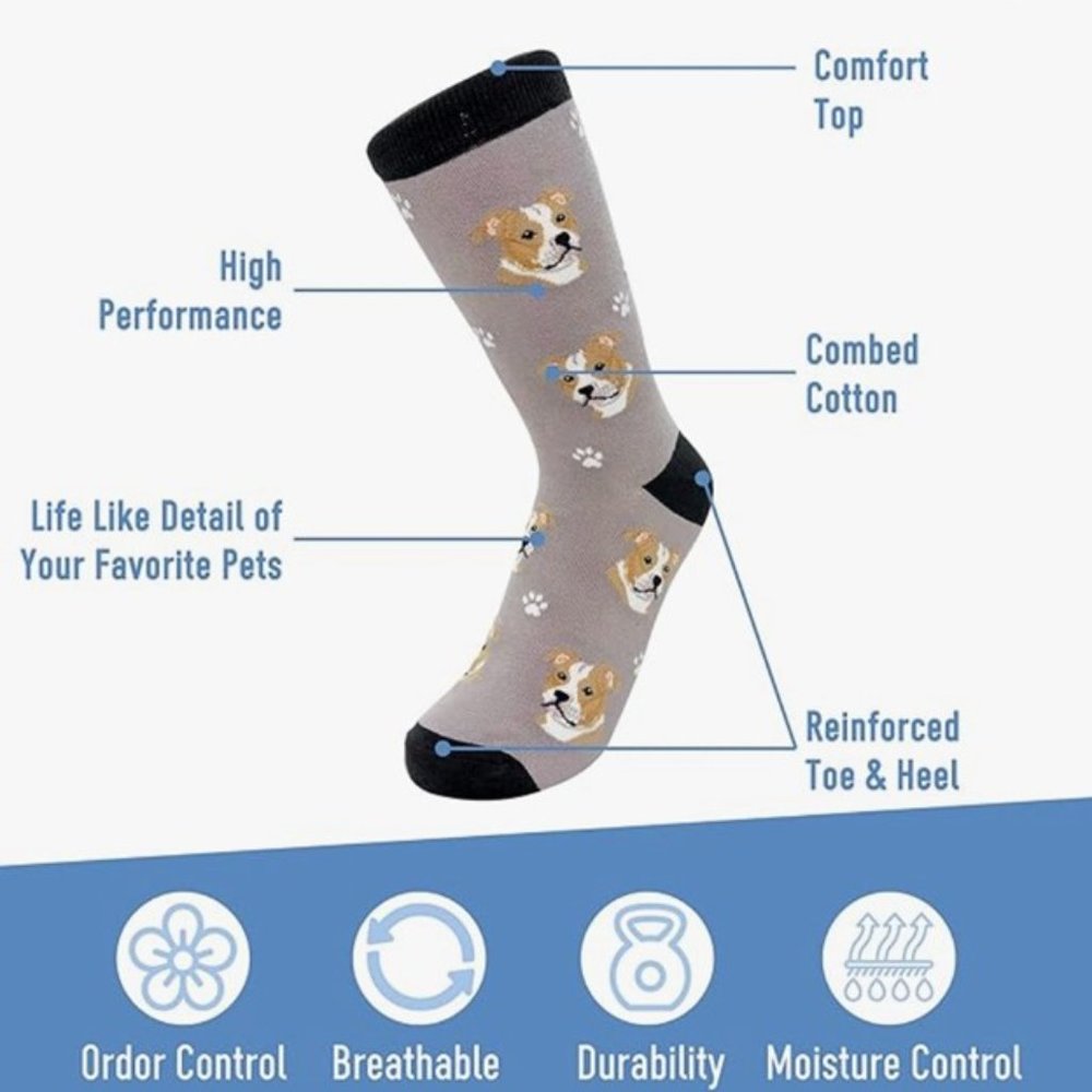 Fundraiser - Boston Terrier  - Fun Unisex Socks - Crazy Pet Lover - Picture 2 of 2